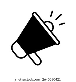 Megaphone Vector for Black Friday Advertising. Sales announcement illustration, loud promotion concept, customer alert design