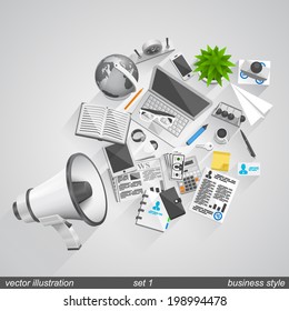 Megaphone Vector business style. set 1