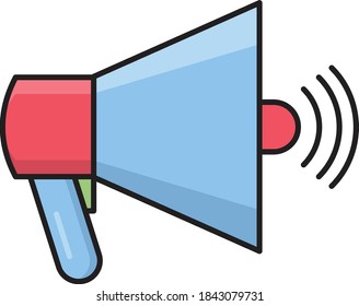 megaphone vector colour line icon  