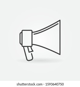 Megaphone vector concept icon or design element in thin line style
