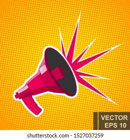 Megaphone. Vector design. Loud, increased sound. Scream. For your design.