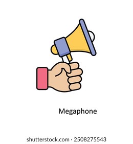 Megaphone  vector filled outline Icon Design illustration. Graphic Design Symbol on White background EPS 10 File