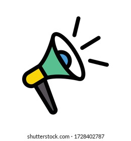 megaphone vector flat color icon 