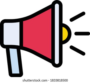 megaphone vector flat color icon 