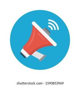 megaphone vector flat color line icon 