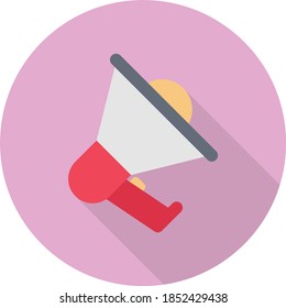 icono de color plano del vector megáfono 