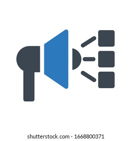 megaphone vector glyph color icon 