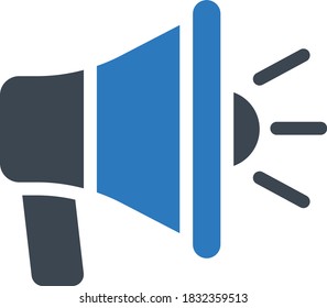 icono de color de glifo de vector megáfono 