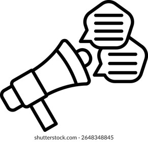 Icono de Vector de megáfono. Se puede utilizar para aplicaciones de impresión, móviles y de Web.