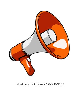 Megaphone vector icon in cartoon style isolated on white background