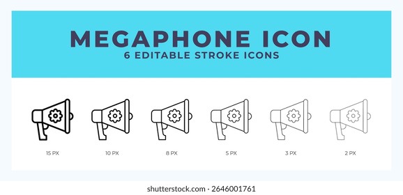 Icono de Vector de megáfono. Con diferente Ilustración vectorial de trazo.