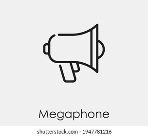 Megaphone vector icon. Editable stroke. Symbol in Line Art Style for Design, Presentation, Website or Apps Elements, Logo. Pixel vector graphics - Vector