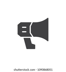 Megaphone vector icon. filled flat sign for mobile concept and web design. loudspeaker simple solid icon. Bullhorn symbol, logo illustration. Pixel perfect vector graphics