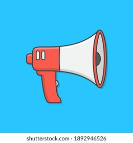Megaphone Vector Icon Illustration. Speaker Toa Megaphone Flat Icon