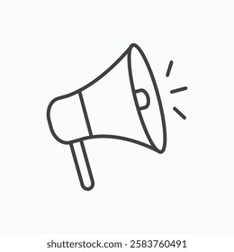 Megaphone vector icon isolated in black line