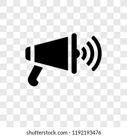 Megaphone vector icon isolated on transparent background, Megaphone transparency logo concept