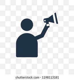 Megaphone vector icon isolated on transparent background, Megaphone transparency concept can be used web and mobile