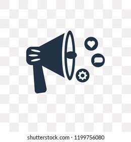 Megaphone vector icon isolated on transparent background, Megaphone transparency concept can be used web and mobile
