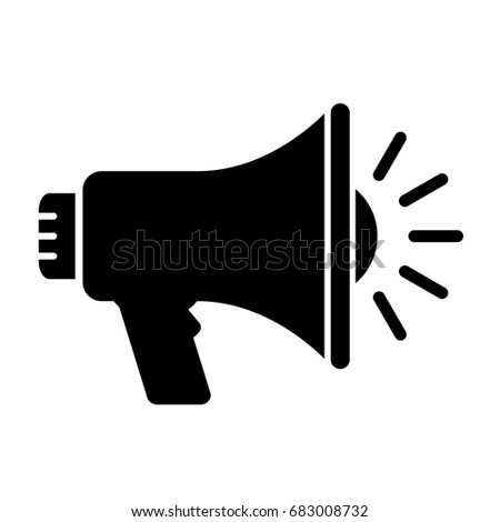 Megaphone Vector Icon Isolated On White Stock Vector (Royalty Free ...