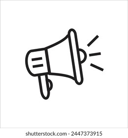 Plantilla de línea de icono de Vector de megáfono