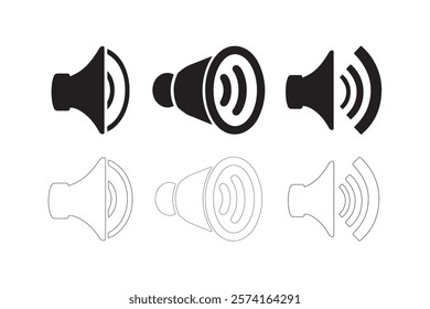 Megaphone vector icon linear. Loudspeaker icon set vector illustration on white background. Announcement icon vector.