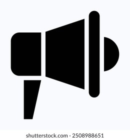 Icono del Vector del megáfono, altavoz, promoción, comercialización, icono del anuncio. Icono aislado del Vector de la silueta.