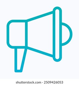 Megaphon-Vektorsymbol, Lautsprecher, Werbung, Marketing, Ankündigungssymbol. Isoliertes Symbol für linearen Farbverlauf.