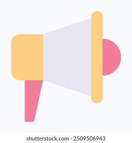 Icono del Vector del megáfono, altavoz, promoción, comercialización, icono del anuncio. Icono de Vector aislado de estilo plano.