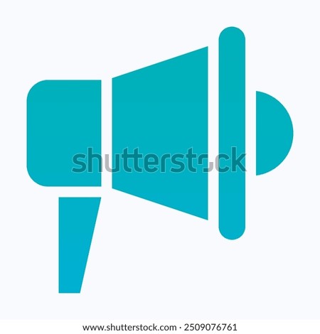 Megaphone Vector Icon, Loudspeaker, Promotion, Marketing, Announcement Icon. Isolated Silhouette Gradient Vector Icon. 