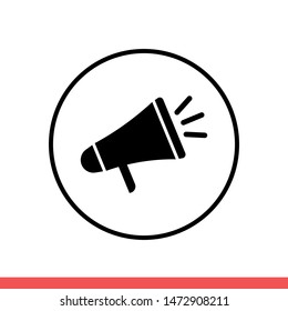 Megaphone vector icon, loudspeaker symbol. Simple, flat design for web or mobile app