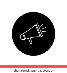 Megaphone vector icon, loudspeaker symbol. Simple, flat design for web or mobile app