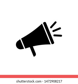 Megaphone vector icon, loudspeaker symbol. Simple, flat design for web or mobile app