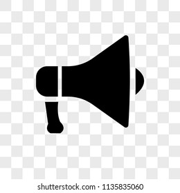 Megaphone vector icon on transparent background, Megaphone icon