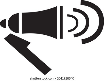 Megaphone vector icon on a white background for computer, web and mobile app. Scream announcement business concept.