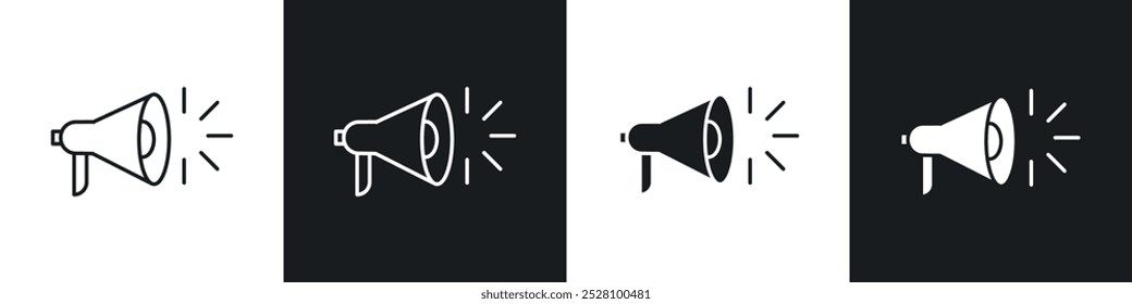 Megaphon-Vektorsymbol in Schwarz-Weiß