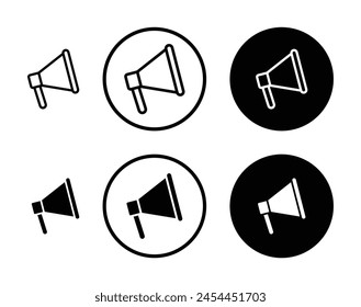 Megaphone vector icon set. bullhorn line icon. propaganda announcement loudspeaker sign. marketing attention megaphone vector icon suitable for apps and websites UI designs.