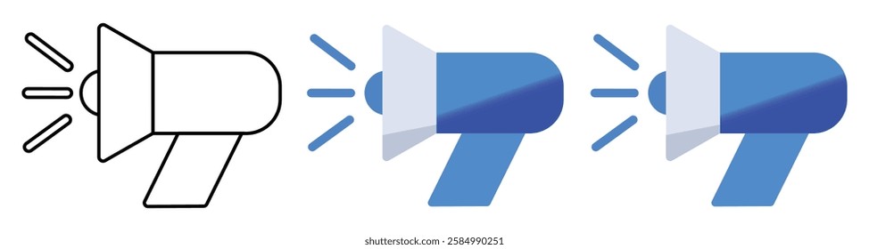 Megaphone vector icon Set, megaphone symbol