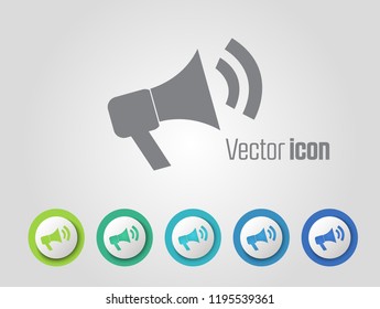 megaphone vector icons and different color variations