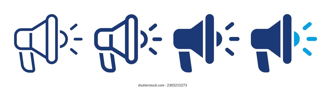 Megaphone vector icons. Loudspeaker symbols set. Advertising concept.