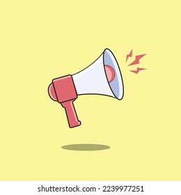 Megaphone Vektorgrafik .Werbung durch Lautsprecher. Vektorgrafik in flachem Design. Werbung für Social Media-Marketing-Megaphone