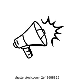 Megaphone vector illustration doodle sketch style for concept design. Media loudspeaker concept vector sketch illustration as conference, announcement, message for print, web, mobile and infographics 
