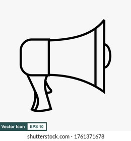 Megaphone. Vector illustration in a flat and isolated design with a white background.