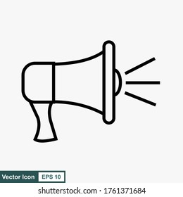 Megáfono. Ilustración vectorial en un diseño plano y aislado con fondo blanco.