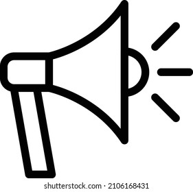 Ilustración del vector Megaphone sobre un fondo transparente.Símbolos de calidad premium.Icono del vector de trazo para el diseño de concepto y gráfico. 