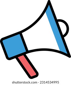 ilustración del vector megáfono en un fondo transparente. Símbolos de calidad superior. Iconos vectoriales de color de línea para el concepto y el diseño gráfico.