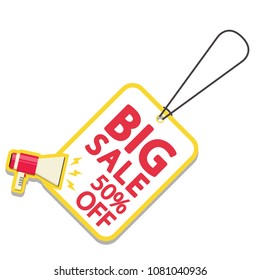 Megaphone vector. label vector. tag. free space for text. wallpaper. background.