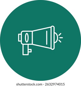 Megaphone Vector Line Circle Icon Design