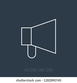 Megaphone Vector Line Icon.