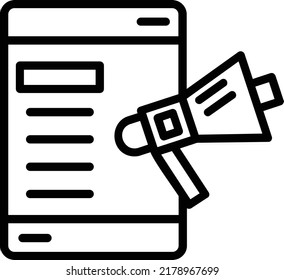 Diseño de iconos de la línea del vector Megaphone