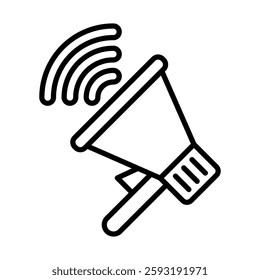 Megaphone Vector Line Icon Design